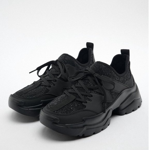 Zara BNWT Rhinestone sneakers, Running shoes - Picture 1 of 7